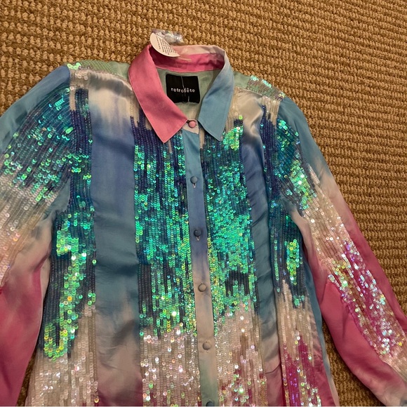 Retrofete Dessa Dress Unicorn Dip Dye Small NWT - Picture 6 of 13